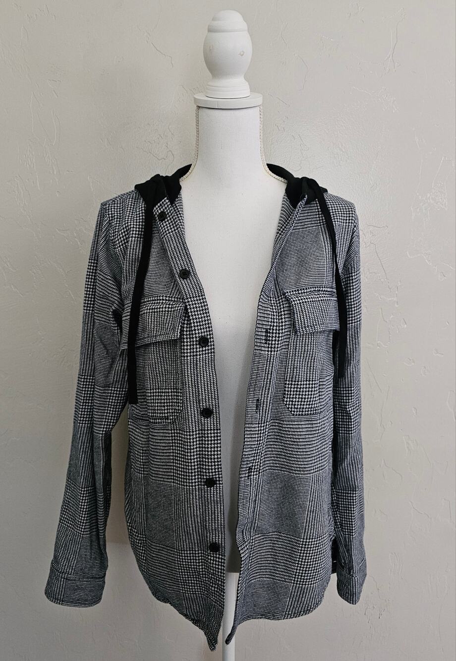 Original Use Black Plaid Button Front Jacket